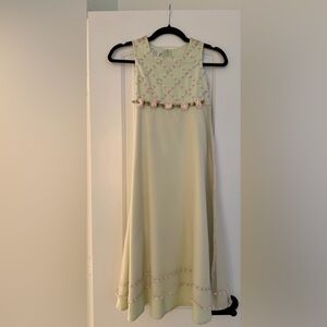 Bonnie Jean Light Green Girl’s Dress with Pink Embroidery